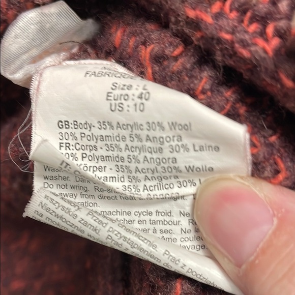 EUC Bench Red Deep Cardigan Sweater with Shawl Collar. Size Large. - Picture 6 of 7